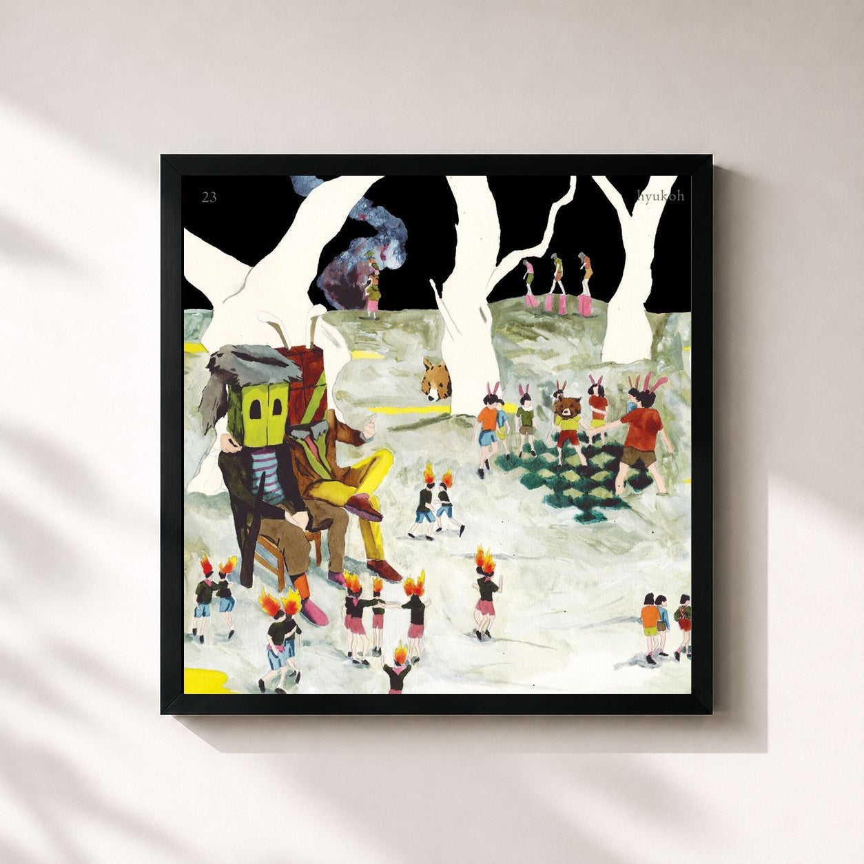 #noir Tableau carré de l'album 23 de Hyukoh, cadre noir 32x32 cm
