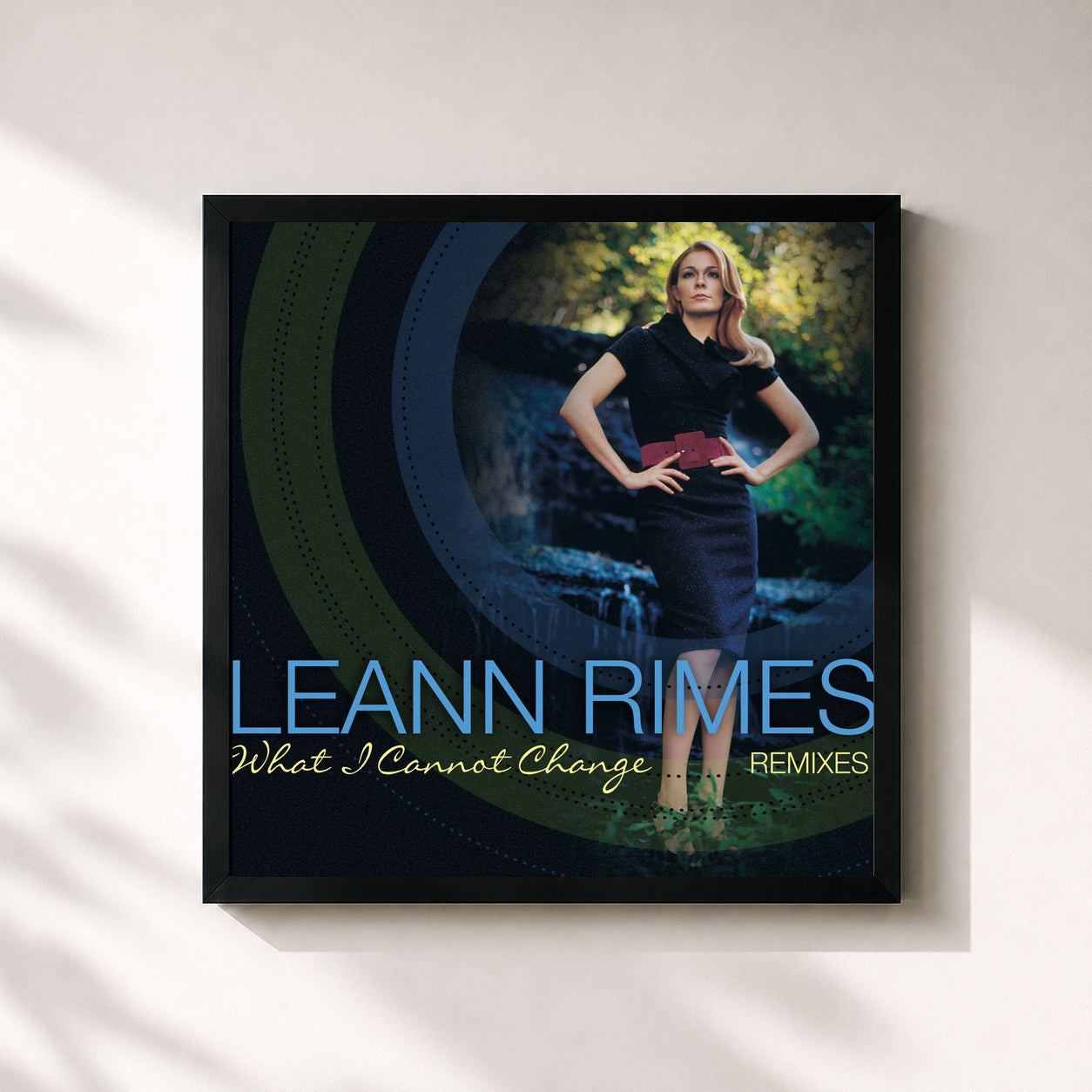 #noir Tableau carré de l'album What I Cannot Change (Radio Mixes EP) de LeAnn Rimes, cadre noir 32x32 cm