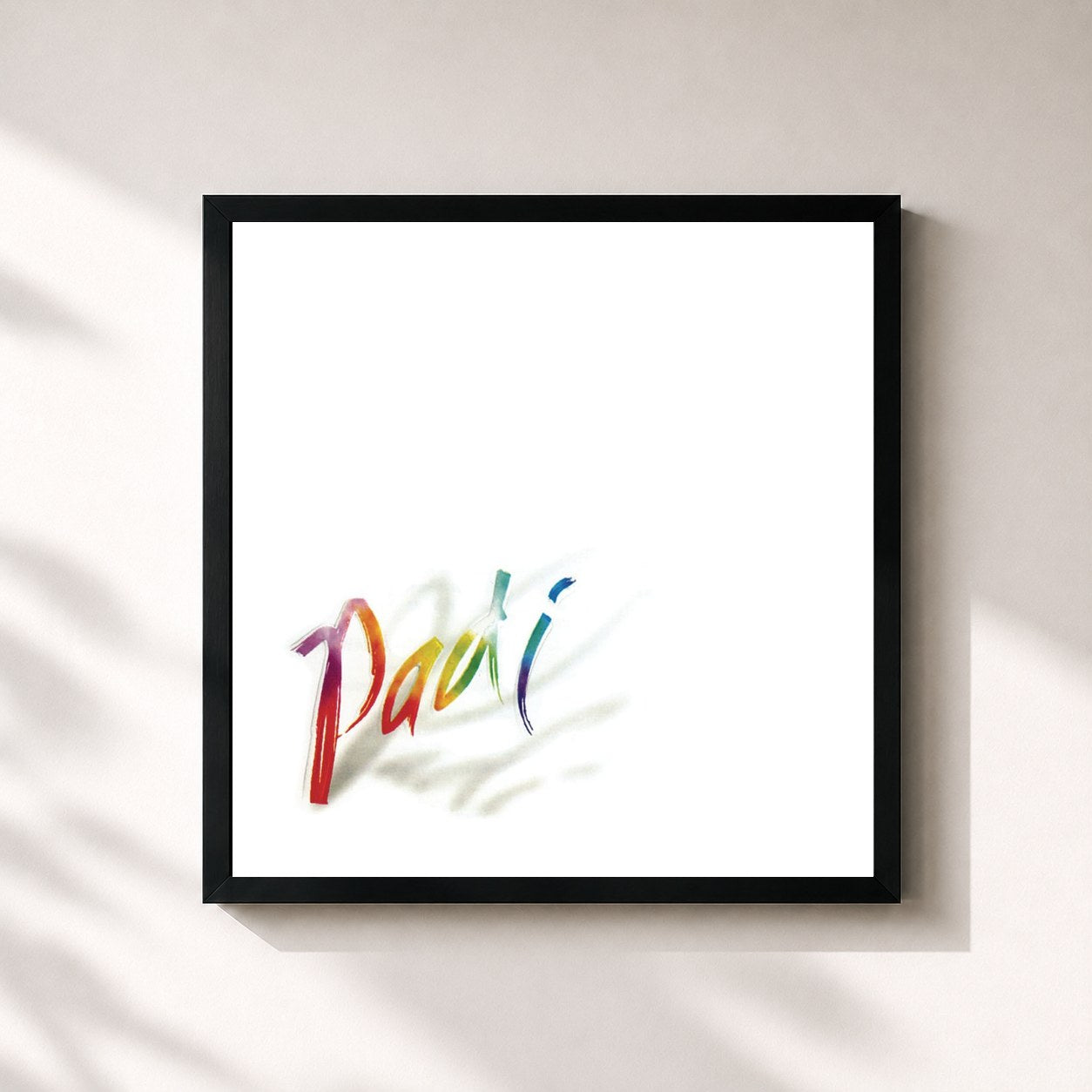 #noir Tableau carré de l'album Padi de Padi, cadre noir 32x32 cm