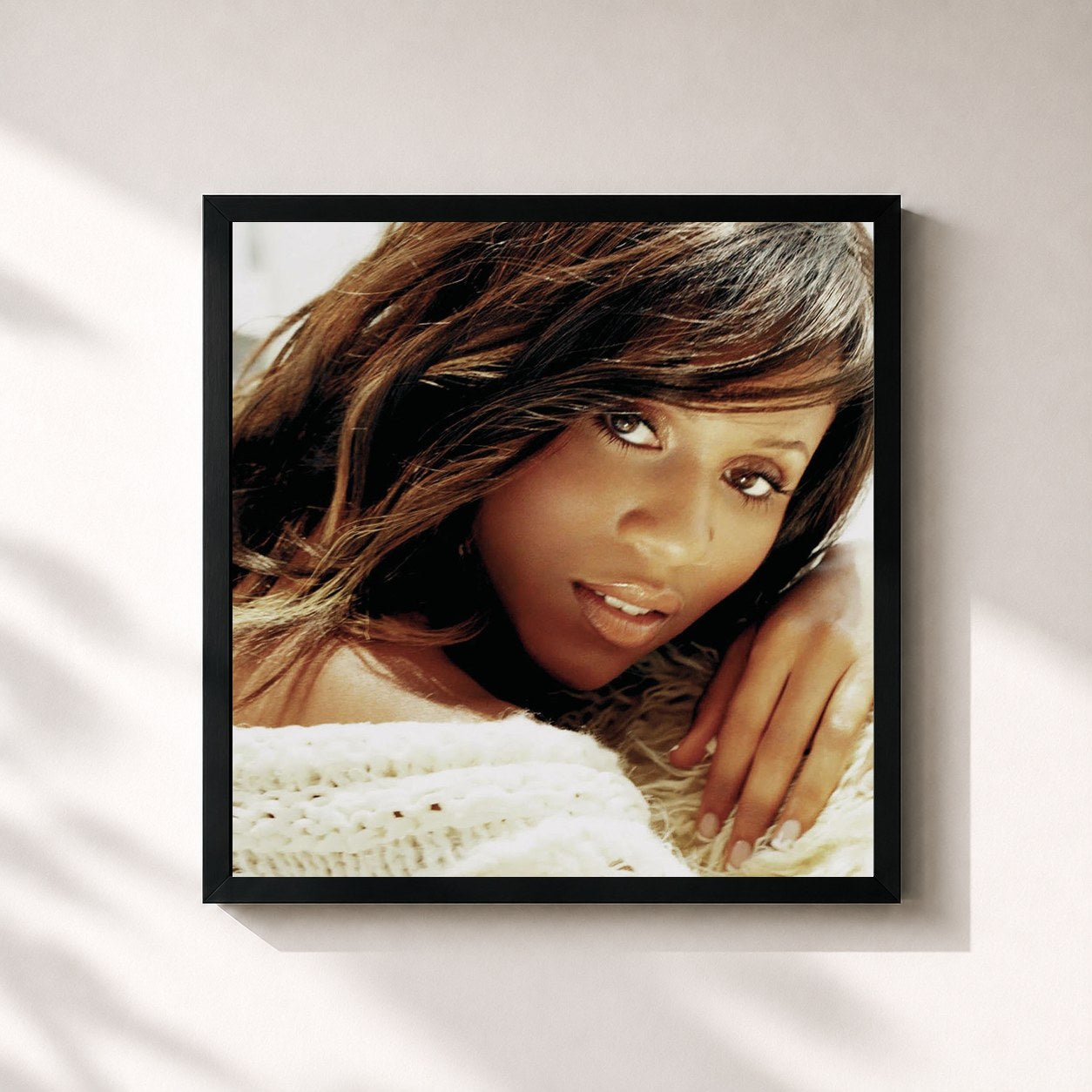 #noir Tableau carré de l'album Dance Vault Remixes - Absolutely Not de Deborah Cox, cadre noir 32x32 cm