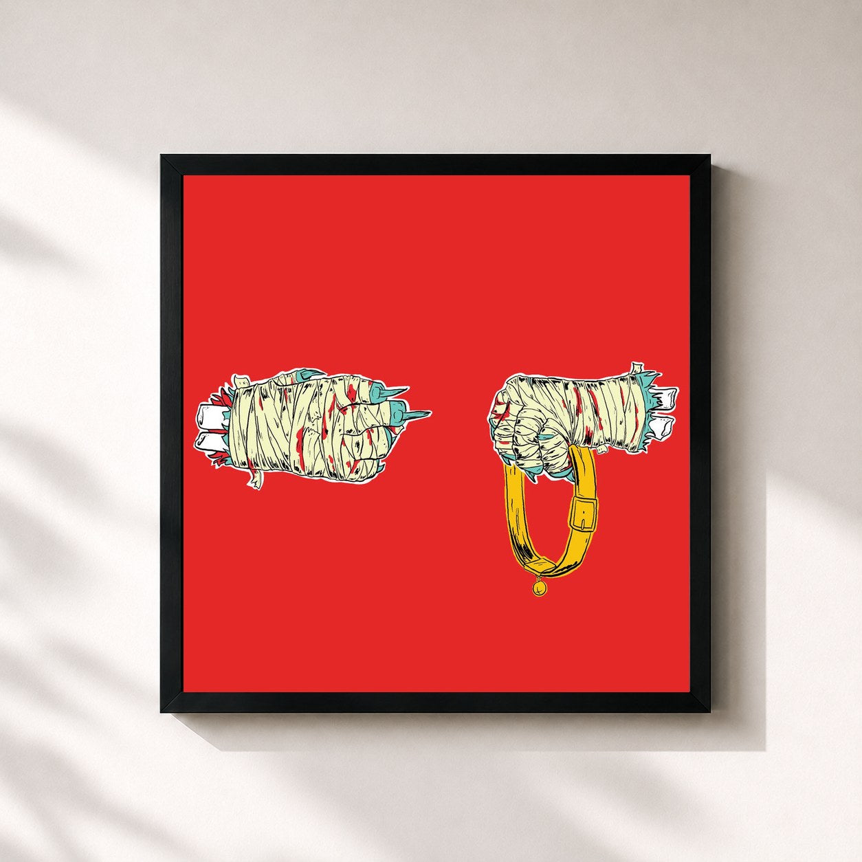 #noir Tableau carré de l'album Meow the Jewels de Run The Jewels, cadre noir 32x32 cm
