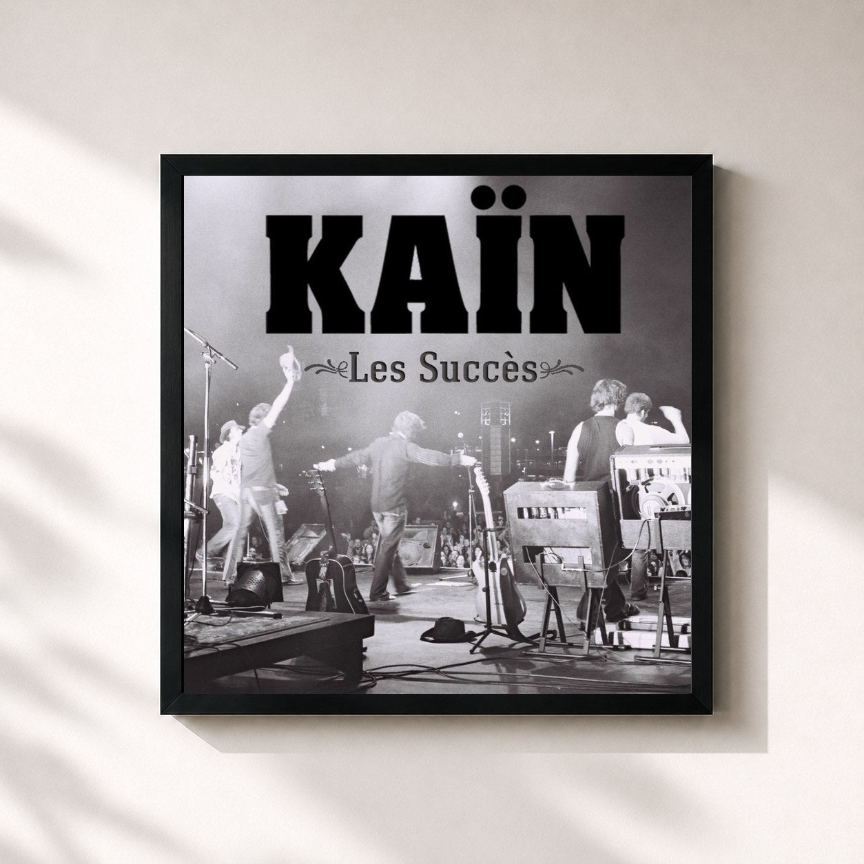 #noir Tableau carré de l'album Les Succès de Kain, cadre noir 32x32 cm