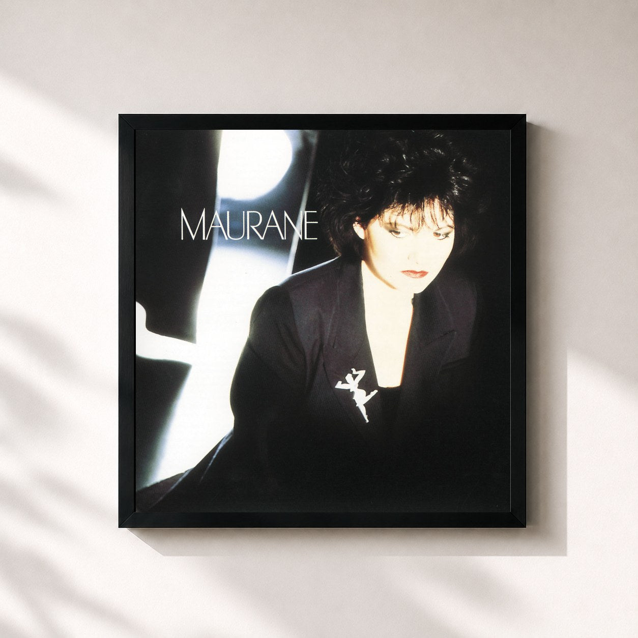 #noir Tableau carré de l'album Maurane de Maurane, cadre noir 32x32 cm