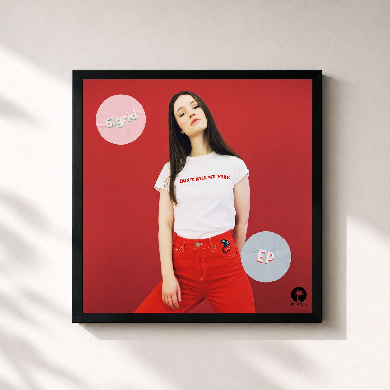 #noir Tableau carré de l'album Don't Kill My Vibe - EP de Sigrid, cadre noir 32x32 cm
