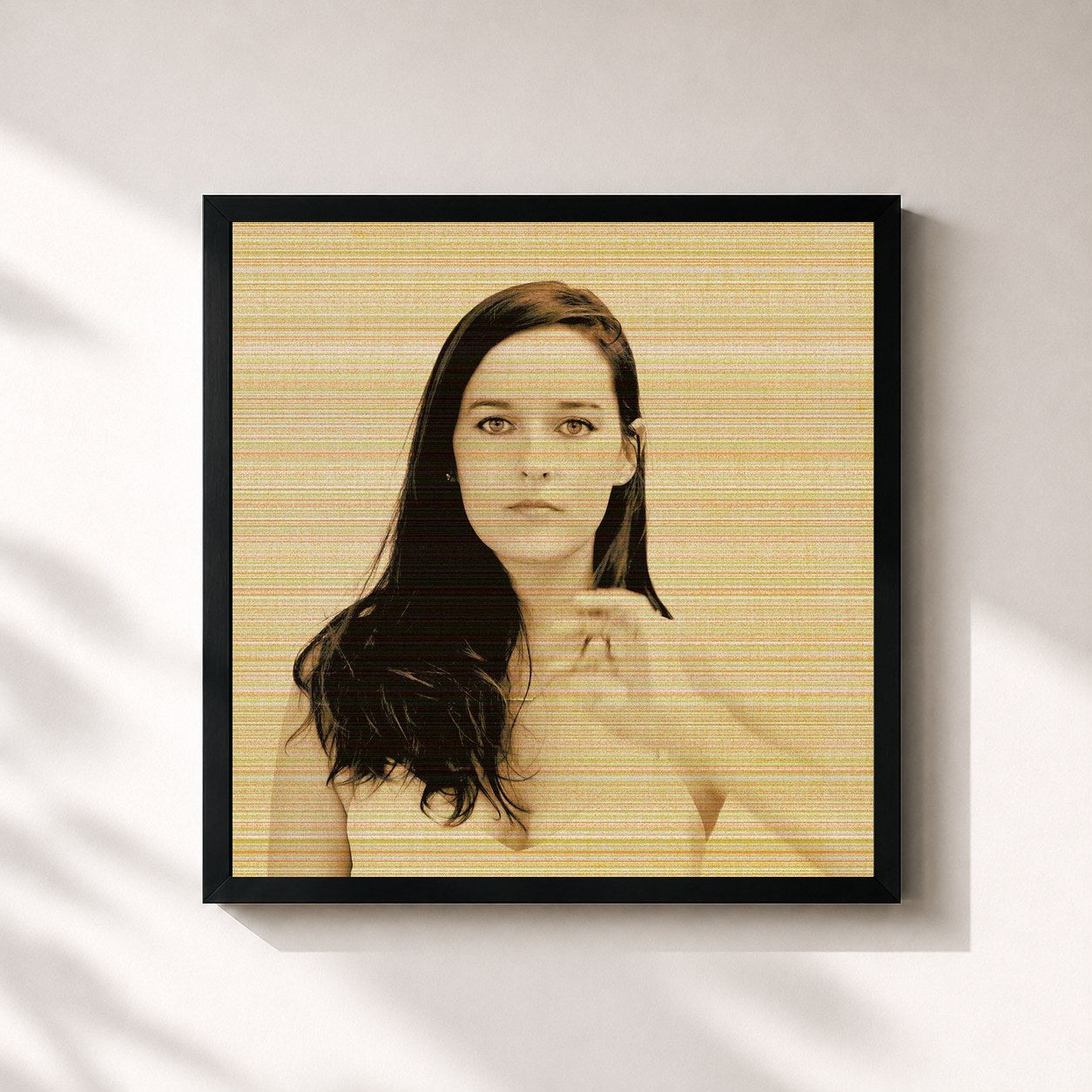 #noir Tableau carré de l'album Moving Day de Meiko, cadre noir 32x32 cm