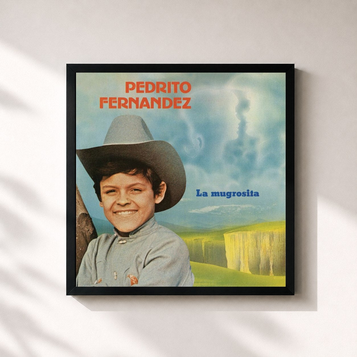 #noir Tableau carré de l'album La Mugrosita de Pedrito Fernandez, cadre noir 32x32 cm
