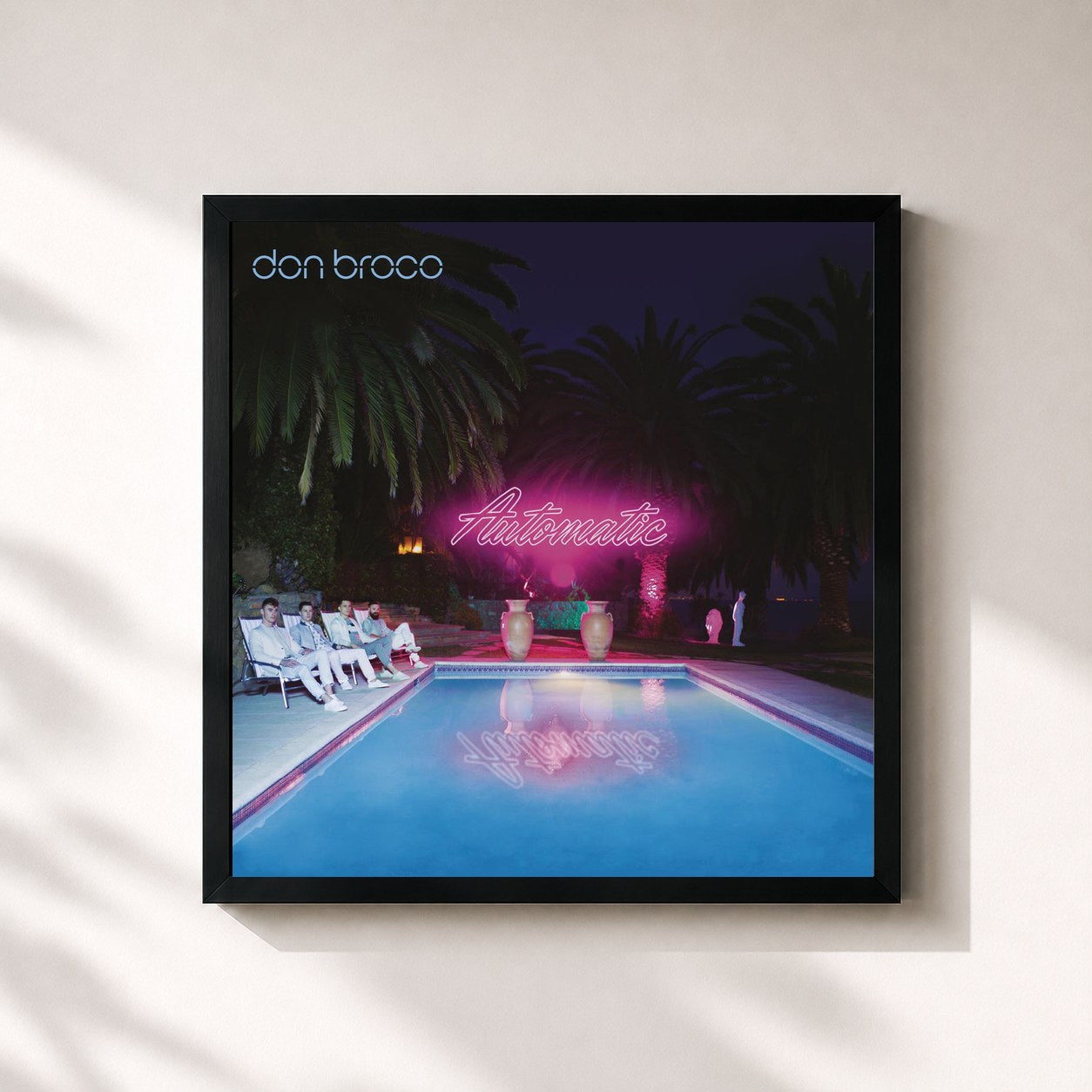 #noir Tableau carré de l'album Automatic (Deluxe) de DON BROCO, cadre noir 32x32 cm
