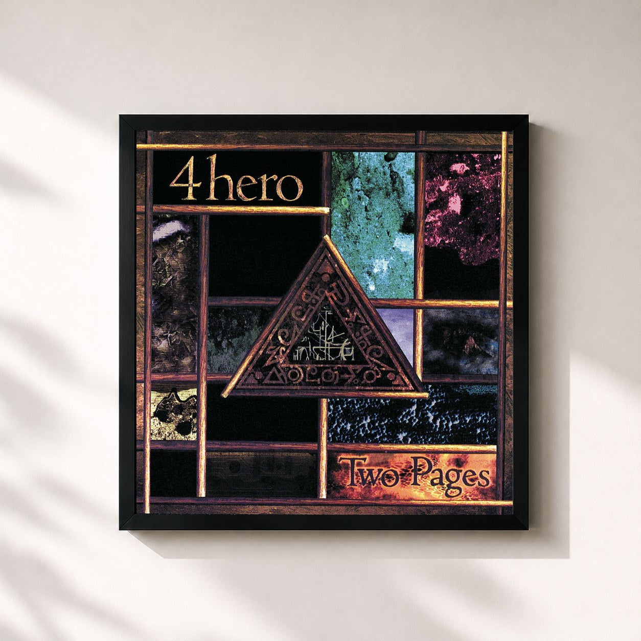 #noir Tableau carré de l'album Two Pages de 4hero, cadre noir 32x32 cm