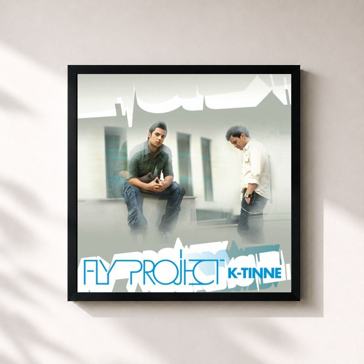 #noir Tableau carré de l'album K-Tinne de Fly Project, cadre noir 32x32 cm