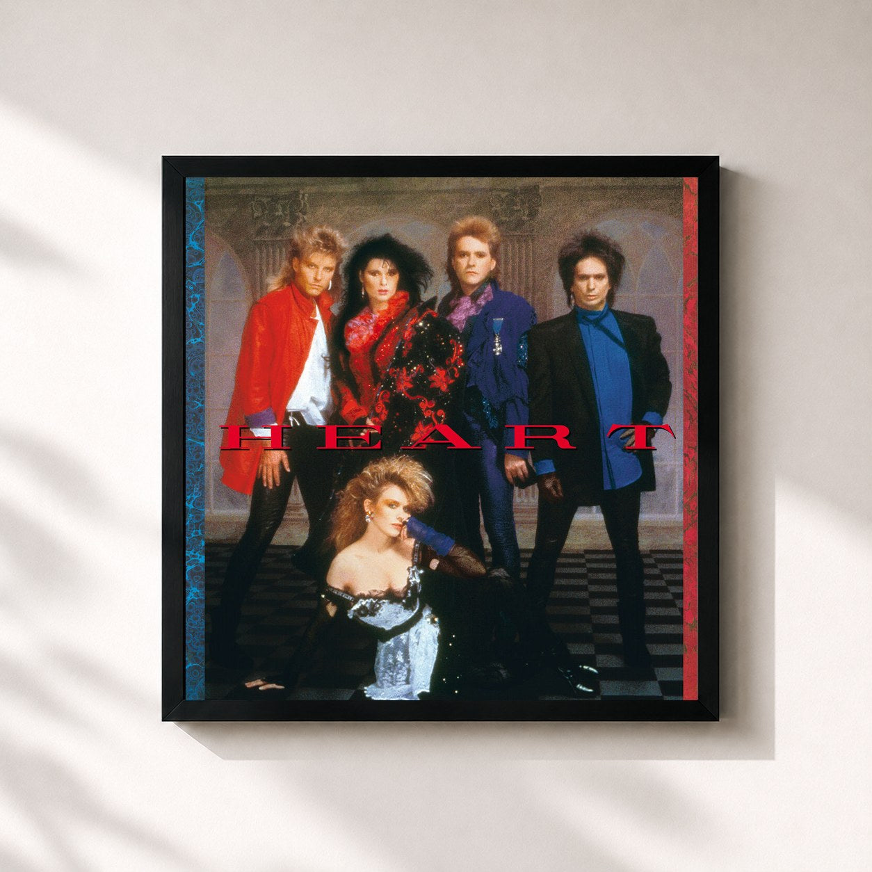 #noir Tableau carré de l'album Heart de Heart, cadre noir 32x32 cm