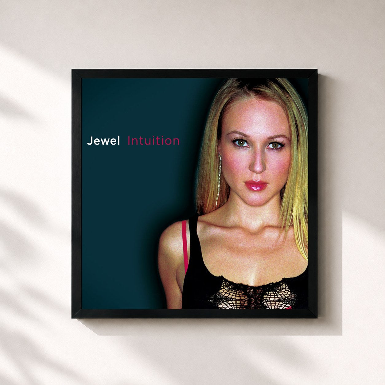 #noir Tableau carré de l'album Intuition (Remixes) de Jewel, cadre noir 32x32 cm