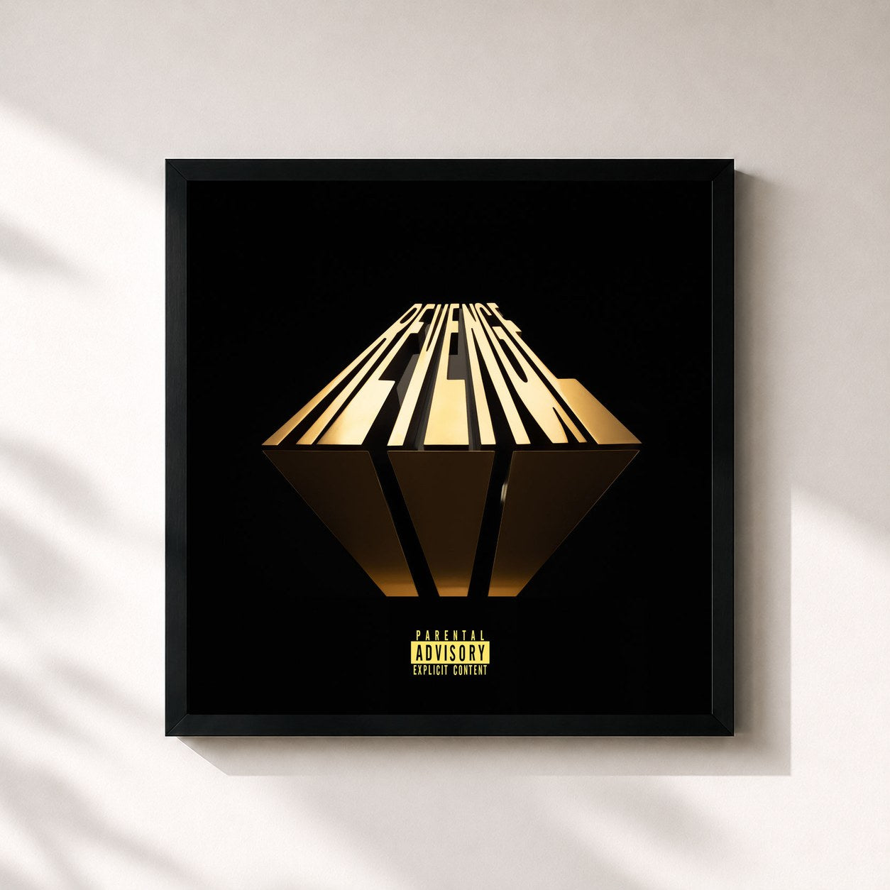 #noir Tableau carré de l'album Revenge Of The Dreamers III de Dreamville, cadre noir 32x32 cm