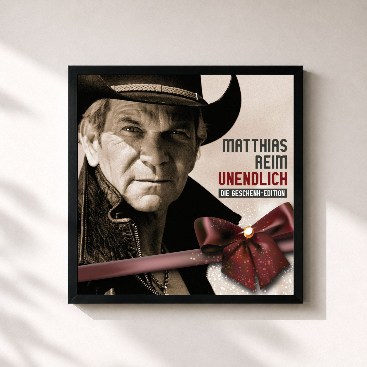 #noir Tableau carré de l'album Unendlich - Die Geschenk-Edition de Matthias Reim, cadre noir 32x32 cm