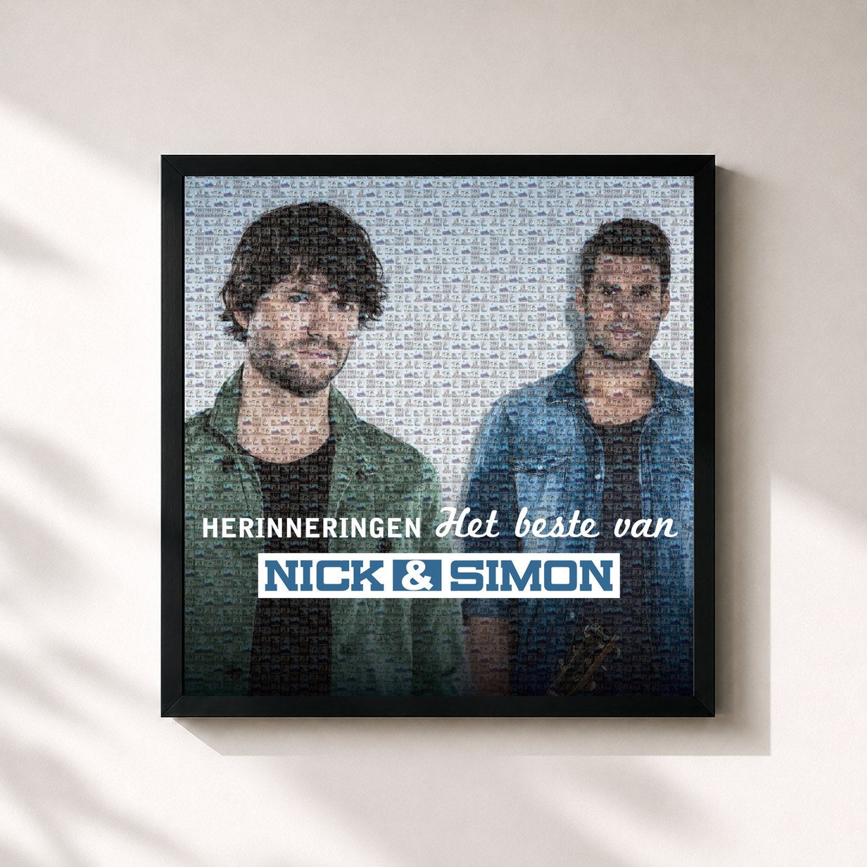 #noir Tableau carré de l'album Herinneringen: Het Beste Van de Nick & Simon, cadre noir 32x32 cm