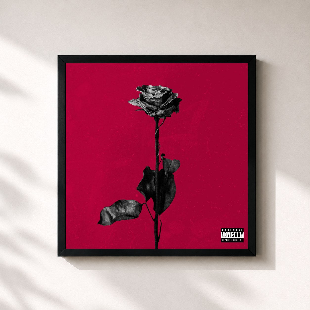 #noir Tableau carré de l'album deadroses de blackbear, cadre noir 32x32 cm