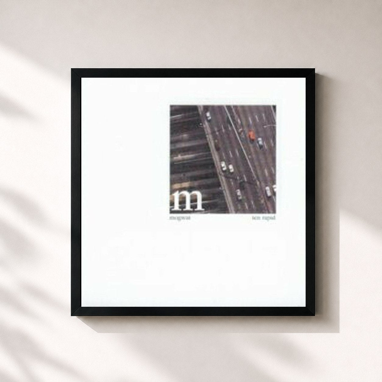 #noir Tableau carré de l'album Ten Rapid de Mogwai, cadre noir 32x32 cm
