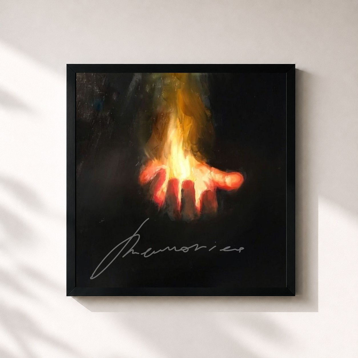 #noir Tableau carré de l'album MEMORIES de Saya, cadre noir 32x32 cm