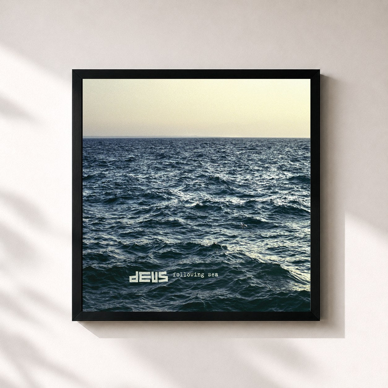 #noir Tableau carré de l'album Following Sea de dEUS, cadre noir 32x32 cm