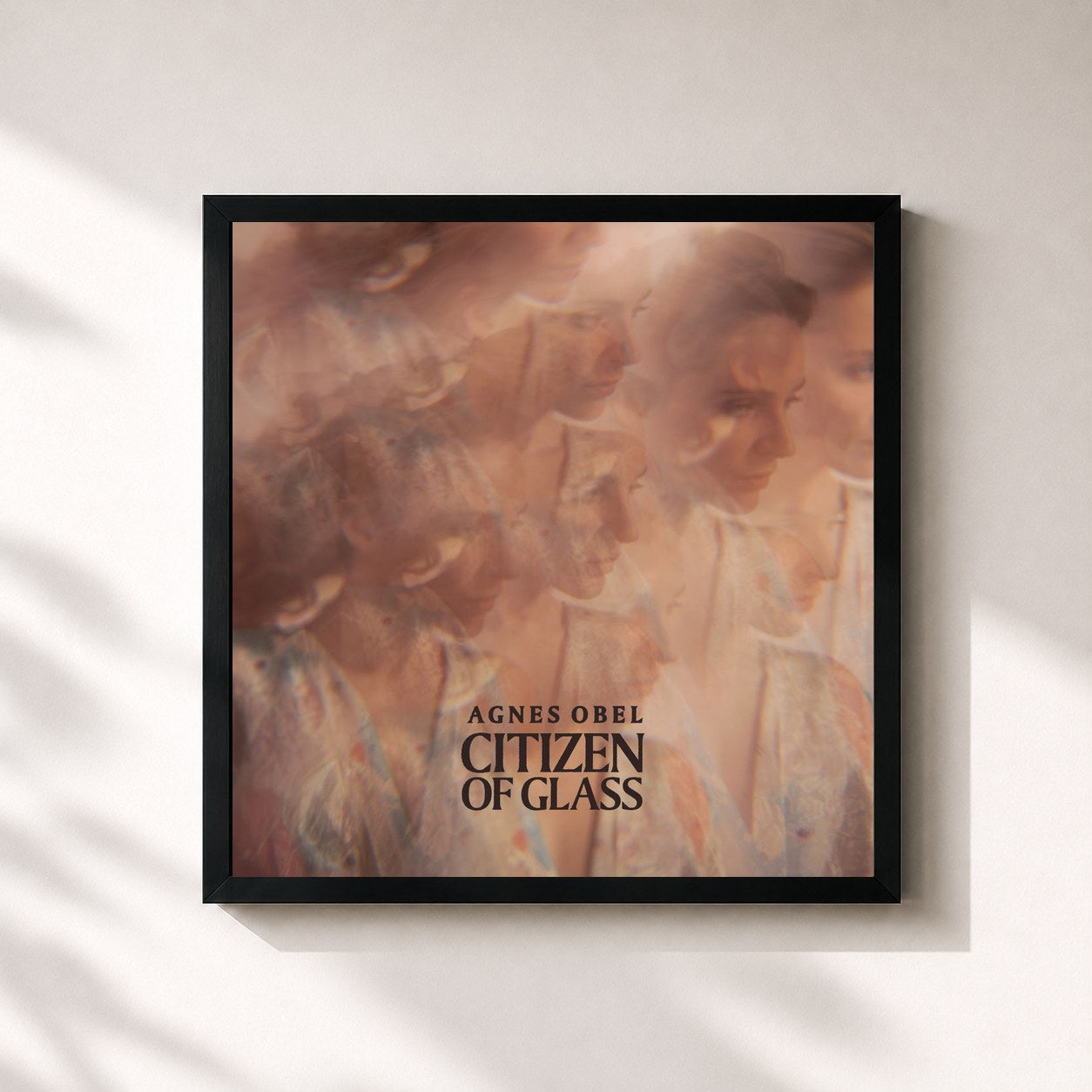#noir Tableau carré de l'album Citizen of Glass de Agnes Obel, cadre noir 32x32 cm