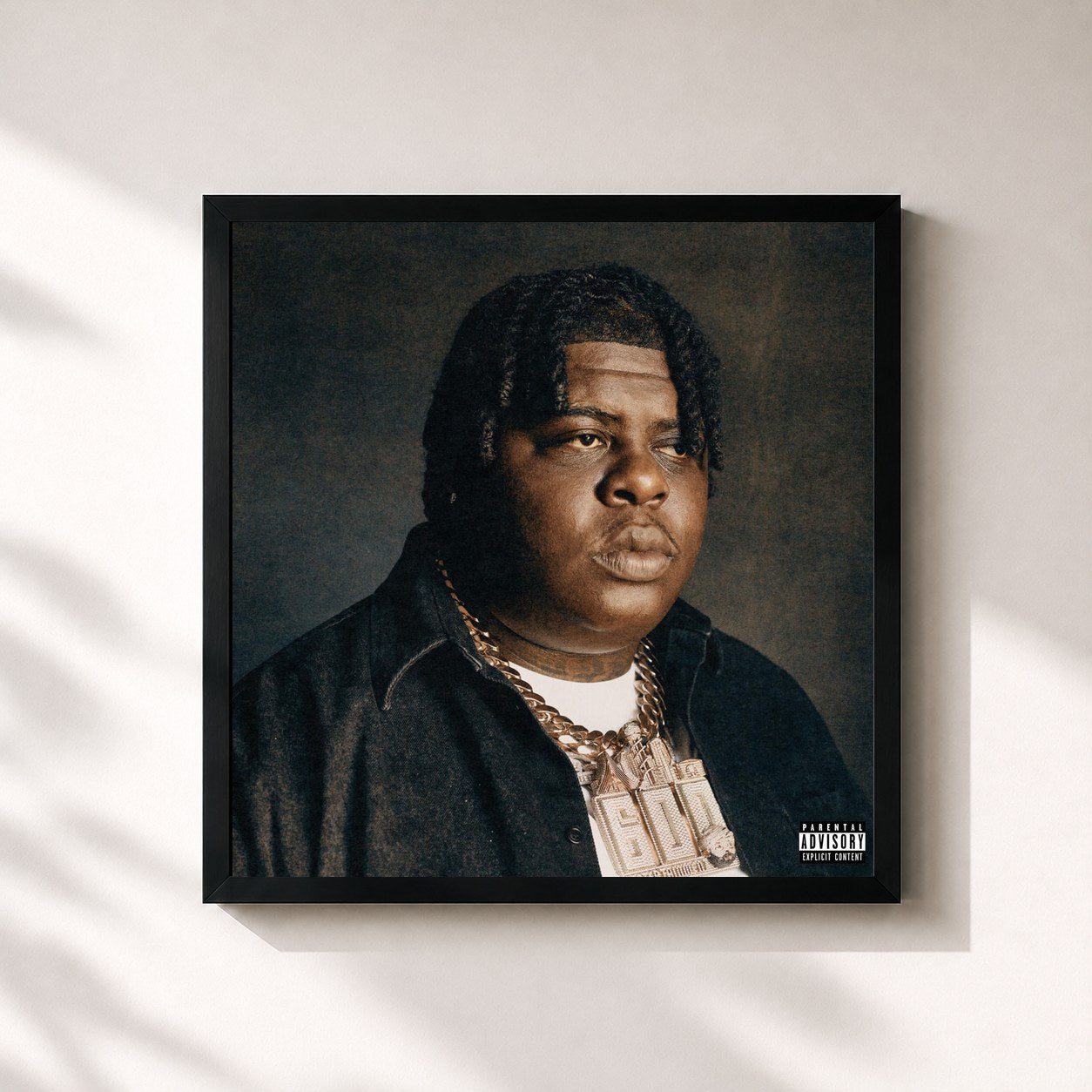 #noir Tableau carré de l'album TAKE CARE (DELUXE) de BigXthaPlug, cadre noir 32x32 cm
