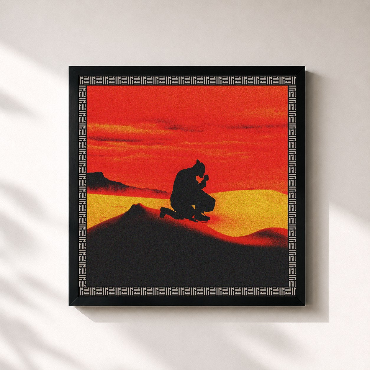 #noir Tableau carré de l'album RINGOS DESERT de Zhu, cadre noir 32x32 cm