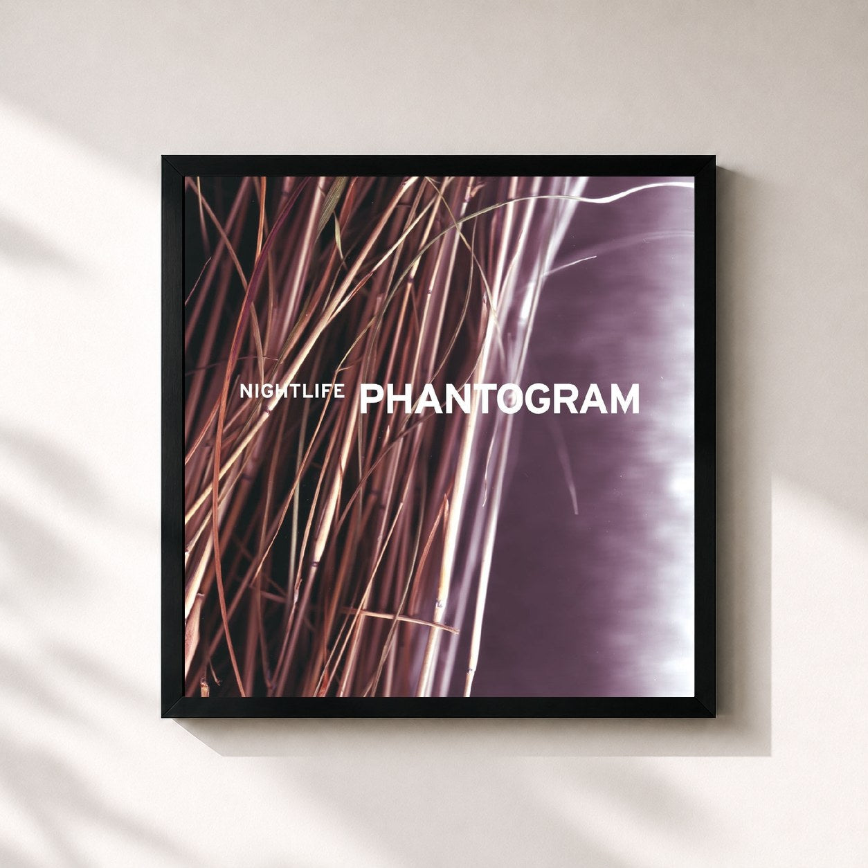 #noir Tableau carré de l'album Nightlife de PHANTOGRAM, cadre noir 32x32 cm