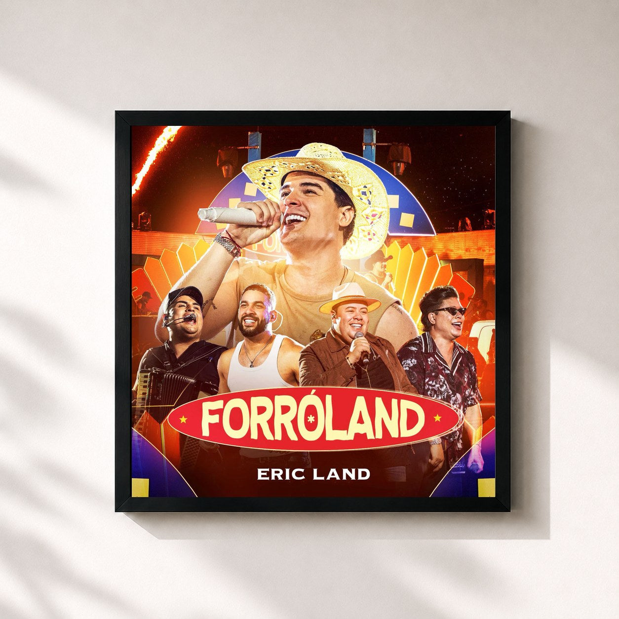 #noir Tableau carré de l'album ForróLand de Eric Land, cadre noir 32x32 cm