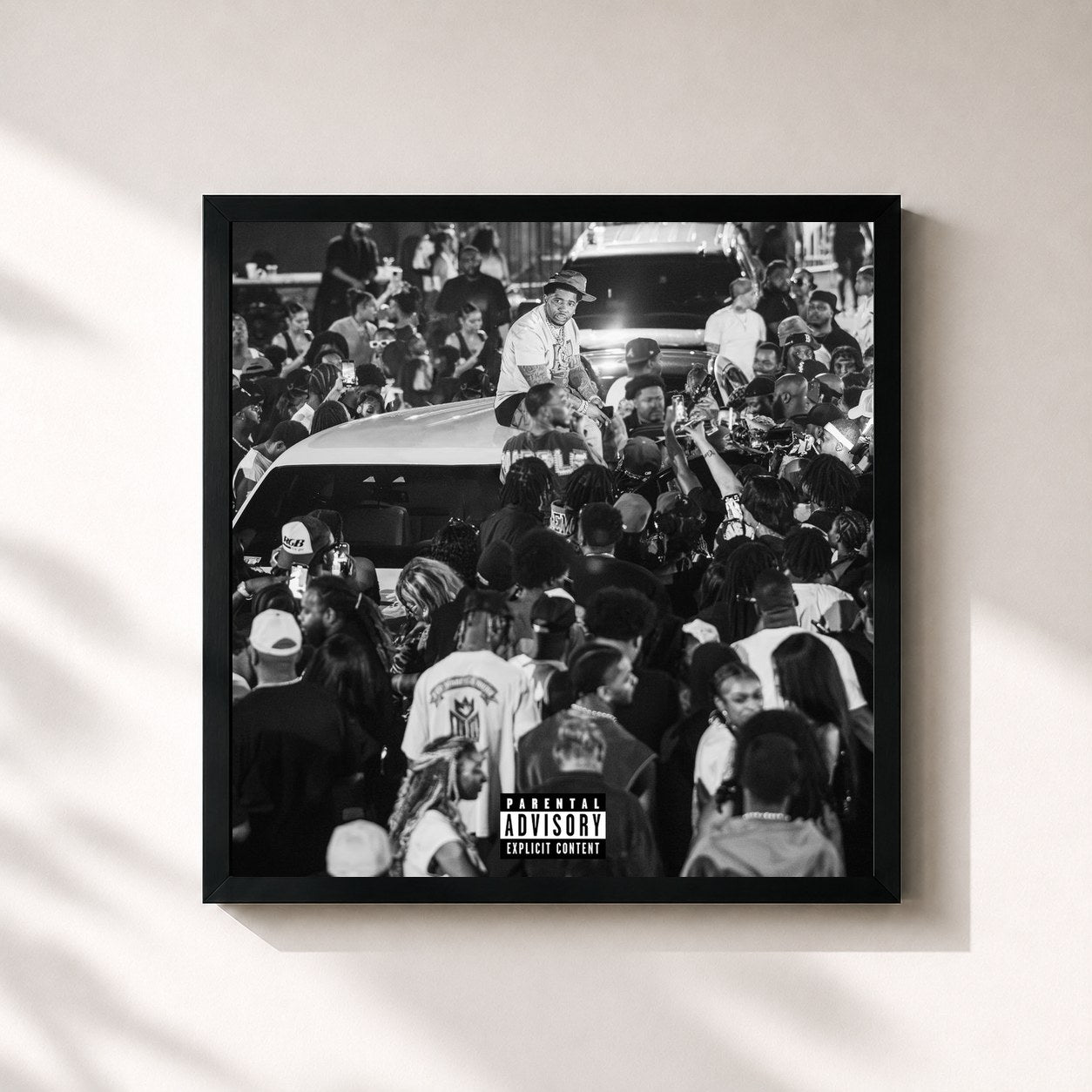#noir Tableau carré de l'album ALREADY LEGEND. de YFN Lucci, cadre noir 32x32 cm