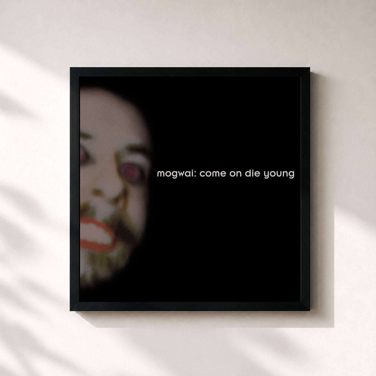#noir Tableau carré de l'album Come on Die Young (Deluxe Edition) de Mogwai, cadre noir 32x32 cm