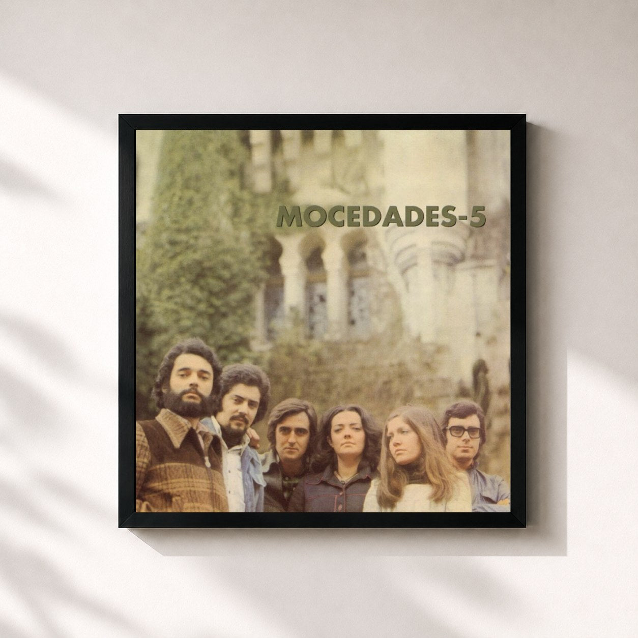 #noir Tableau carré de l'album Mocedades 5 de Mocedades, cadre noir 32x32 cm