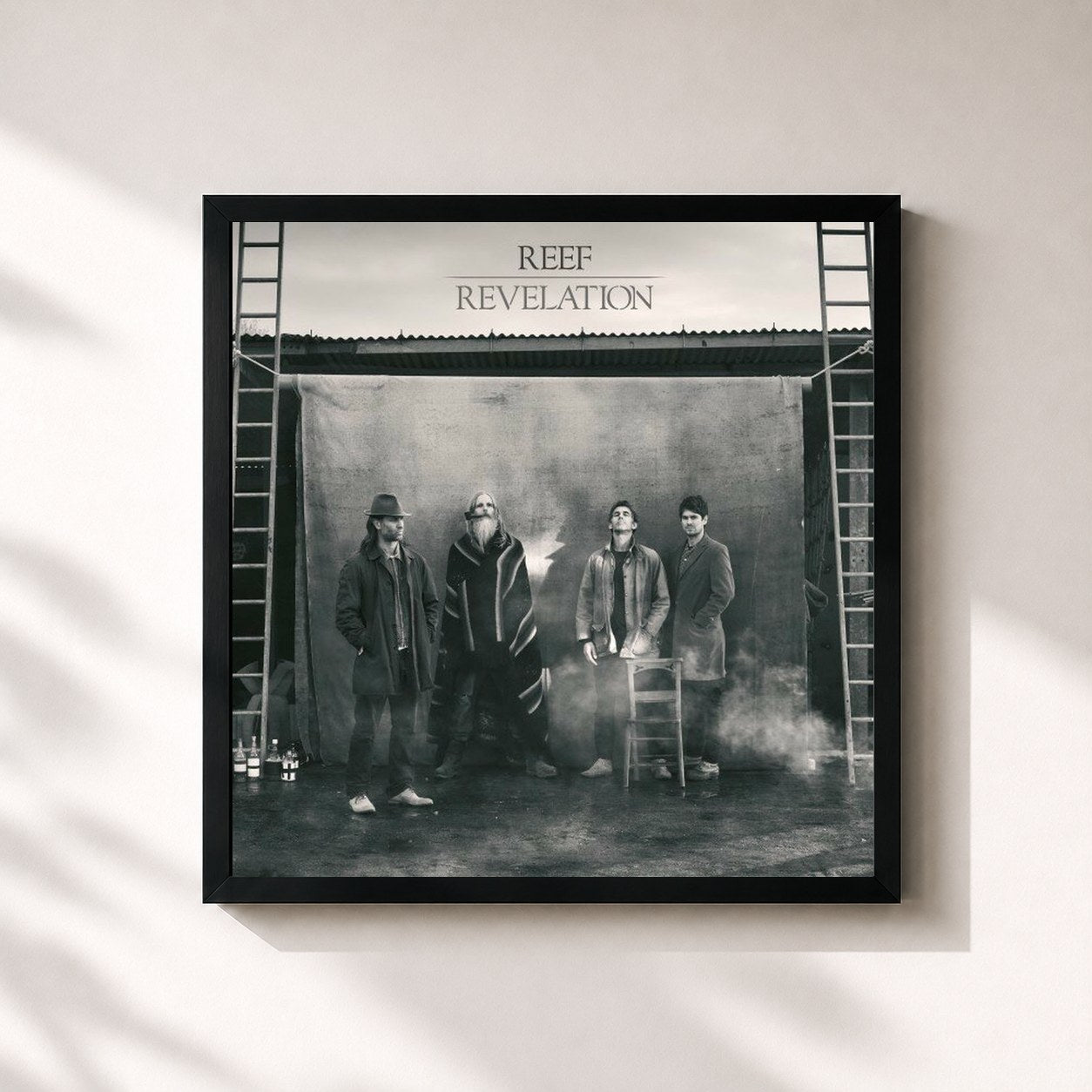 #noir Tableau carré de l'album Revelation de Reef, cadre noir 32x32 cm