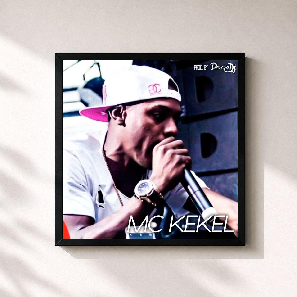 #noir Tableau carré de l'album Mc Kekel de MC Kekel, cadre noir 32x32 cm