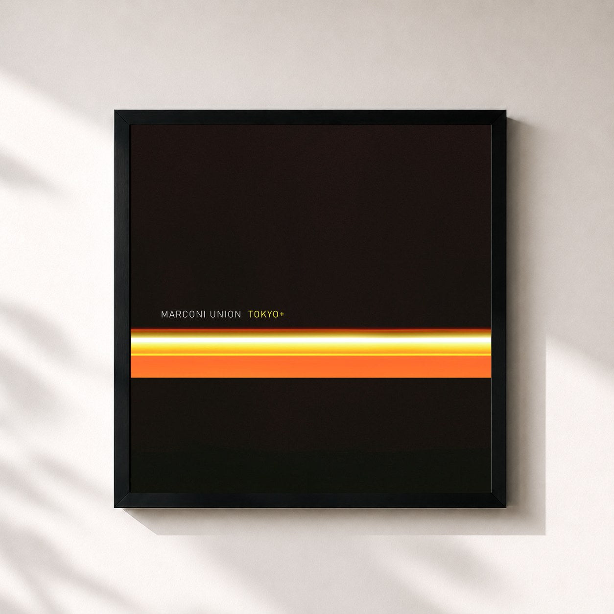 #noir Tableau carré de l'album Tokyo+ de Marconi Union, cadre noir 32x32 cm