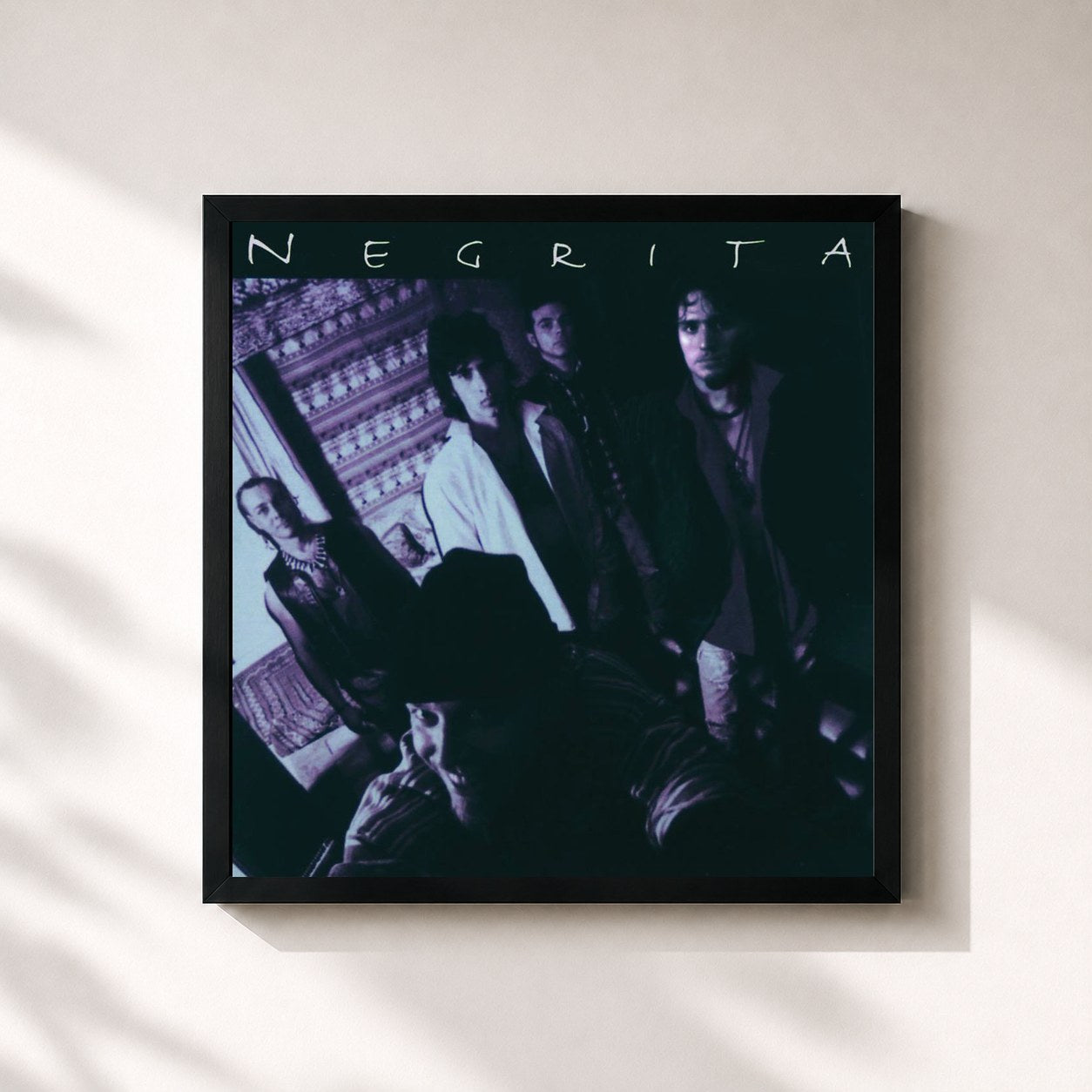 #noir Tableau carré de l'album Negrita de Negrita, cadre noir 32x32 cm
