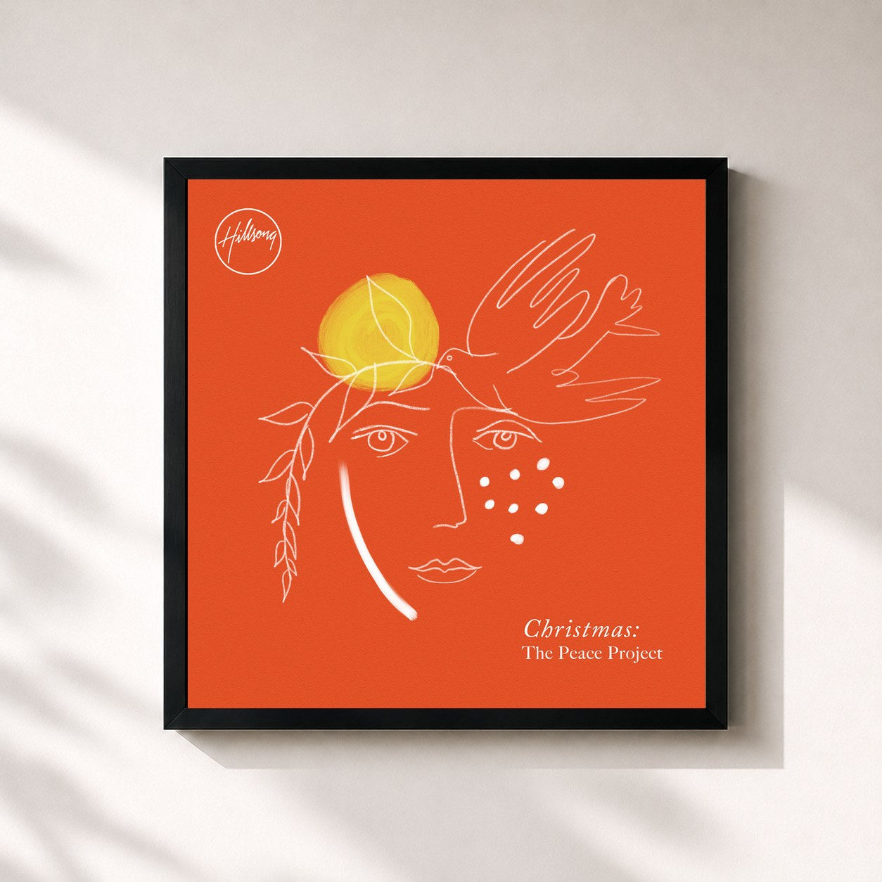 #noir Tableau carré de l'album Christmas: The Peace Project de Hillsong Worship, cadre noir 32x32 cm