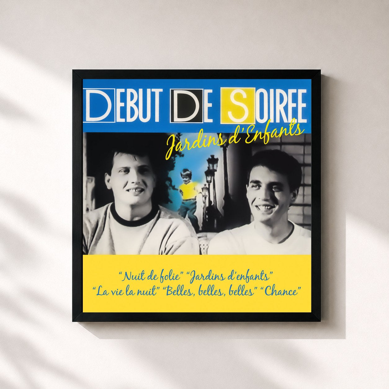 #noir Tableau carré de l'album Jardins d'enfants (Expanded Edition) de Début de soirée, cadre noir 32x32 cm