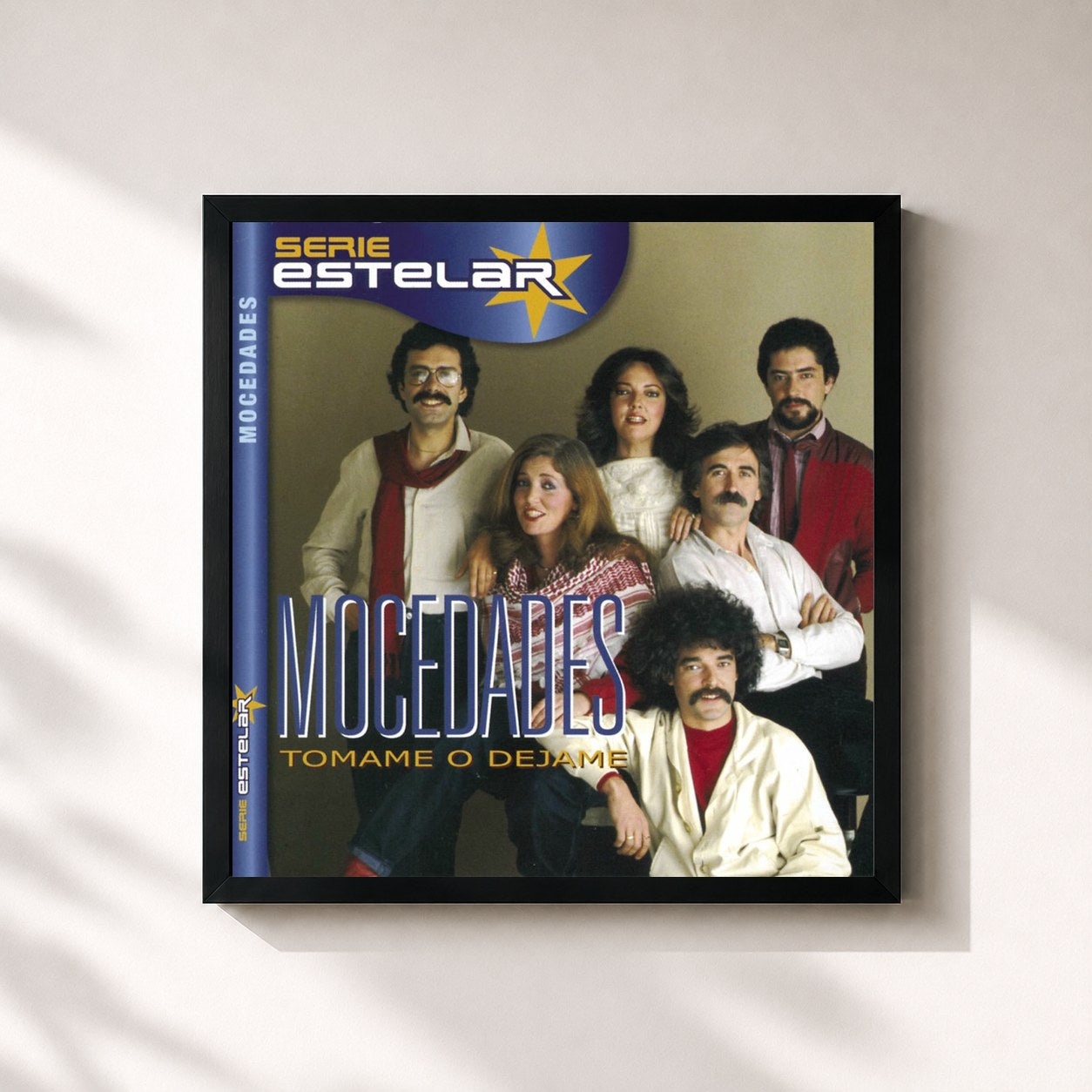 #noir Tableau carré de l'album Tómame O Déjame de Mocedades, cadre noir 32x32 cm
