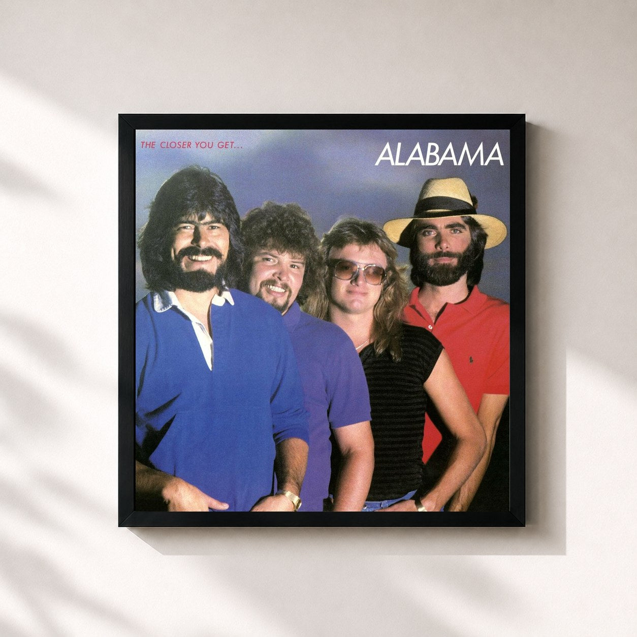 #noir Tableau carré de l'album The Closer You Get... de Alabama, cadre noir 32x32 cm