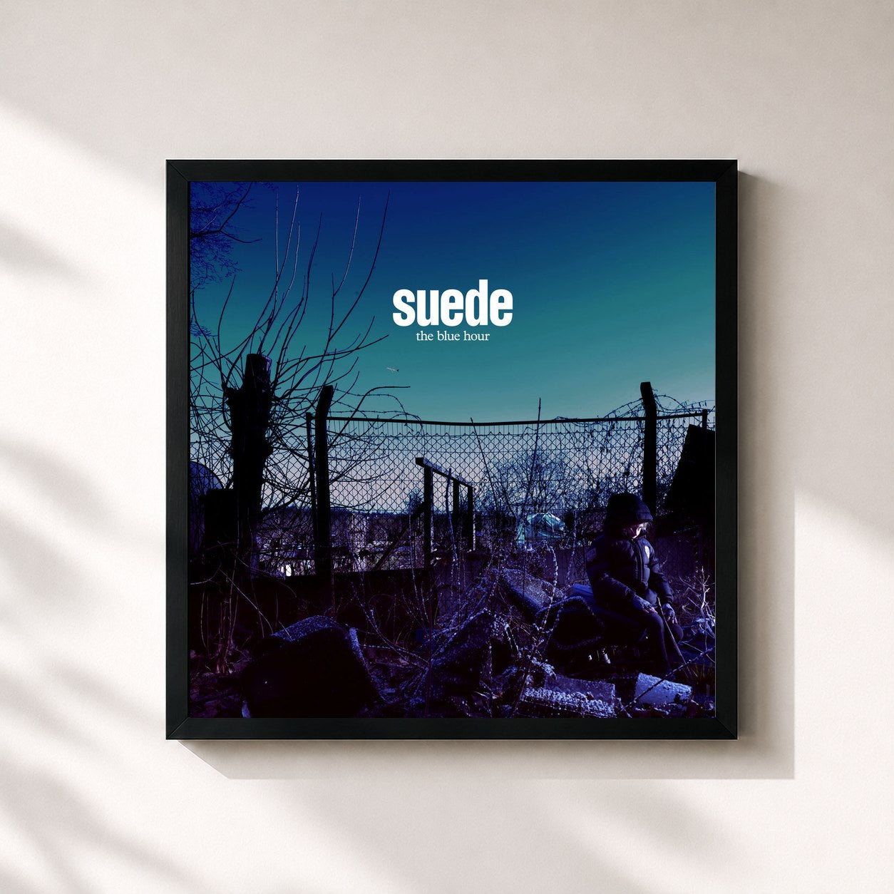 #noir Tableau carré de l'album The Blue Hour de Suede, cadre noir 32x32 cm