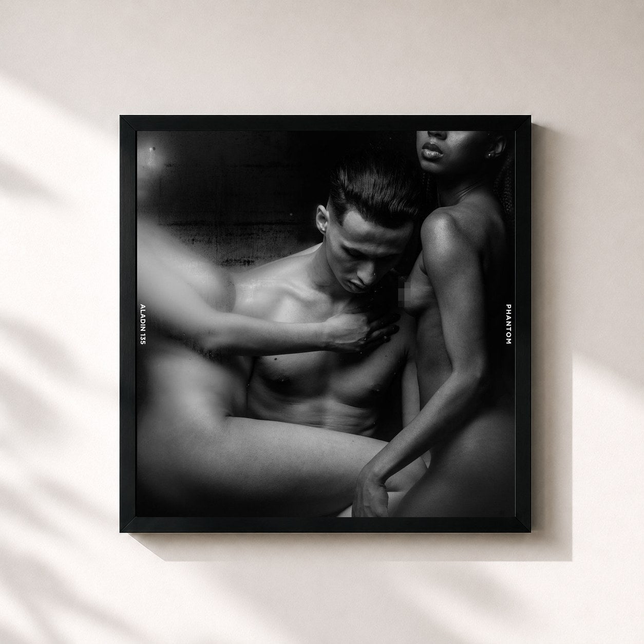 #noir Tableau carré de l'album Phantom de Aladin 135, cadre noir 32x32 cm