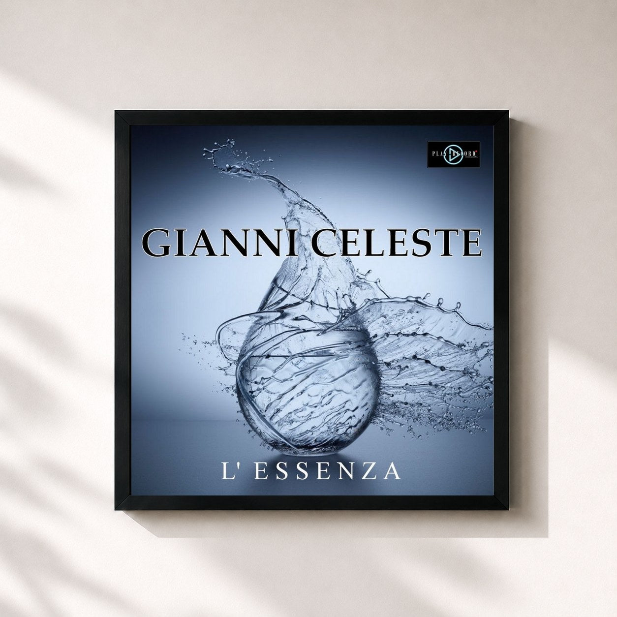#noir Tableau carré de l'album L'essenza de Gianni Celeste, cadre noir 32x32 cm