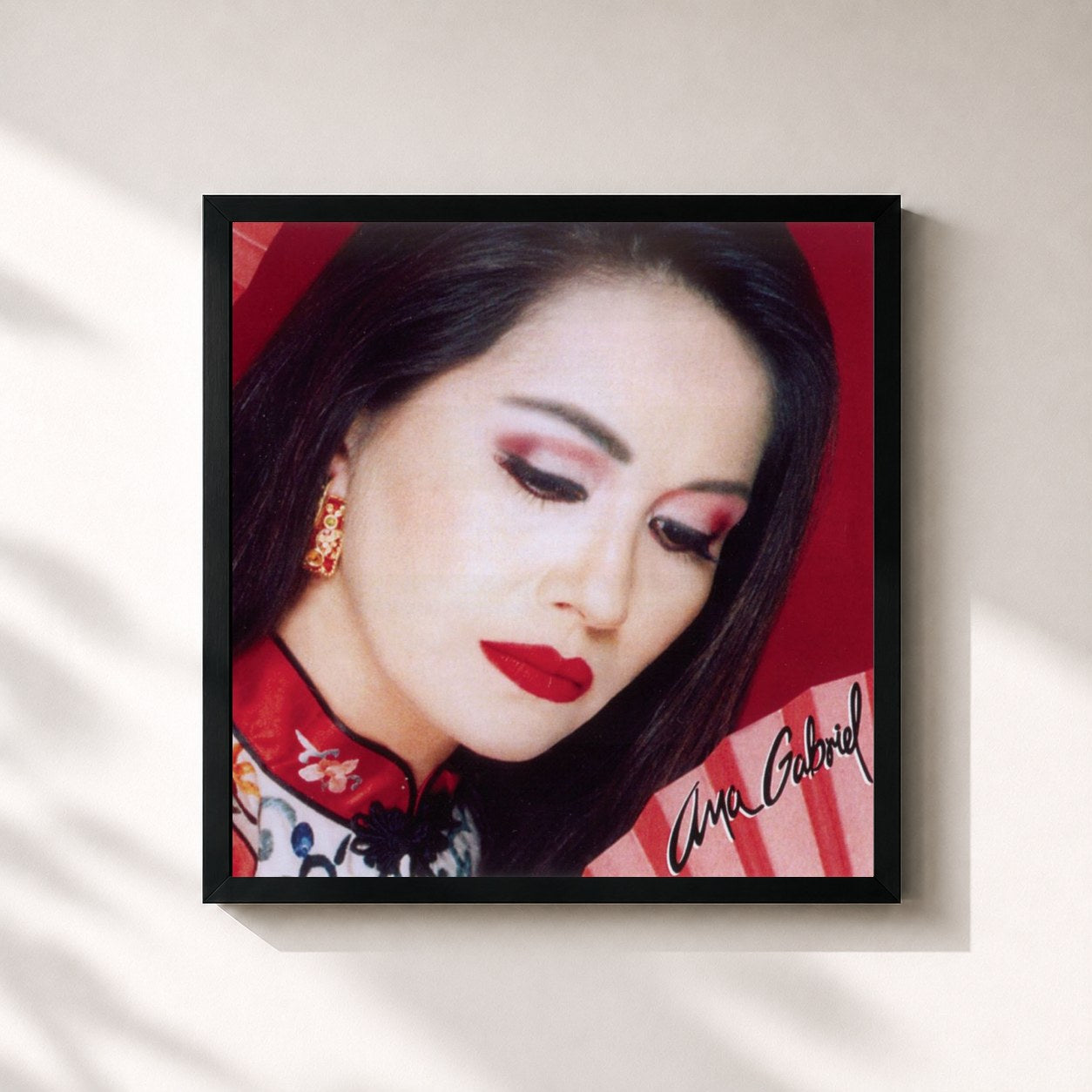 #noir Tableau carré de l'album Vivencias de Ana Gabriel, cadre noir 32x32 cm