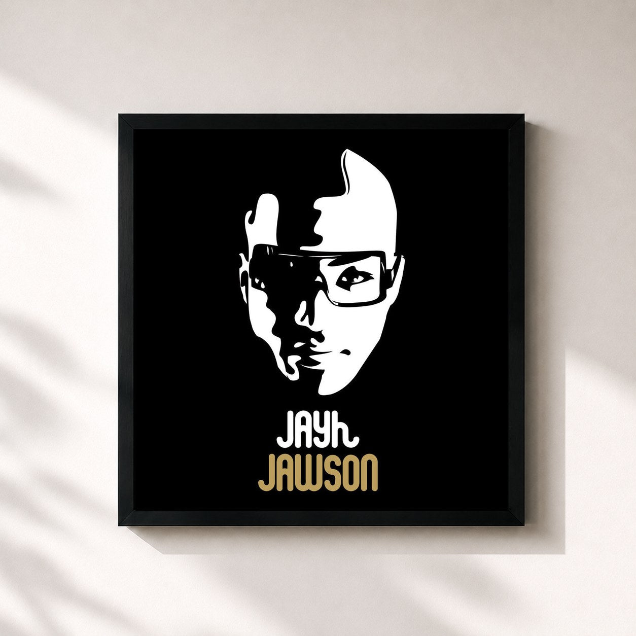 #noir Tableau carré de l'album Jayh Jawson de Jayh, cadre noir 32x32 cm
