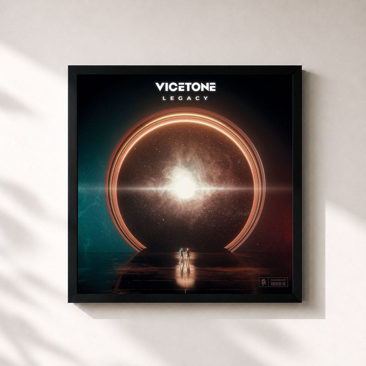#noir Tableau carré de l'album Legacy de Vicetone, cadre noir 32x32 cm