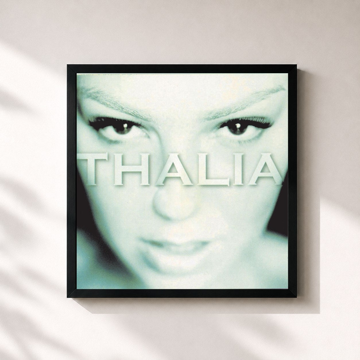 #noir Tableau carré de l'album Amor A La Mexicana de Thalia, cadre noir 32x32 cm