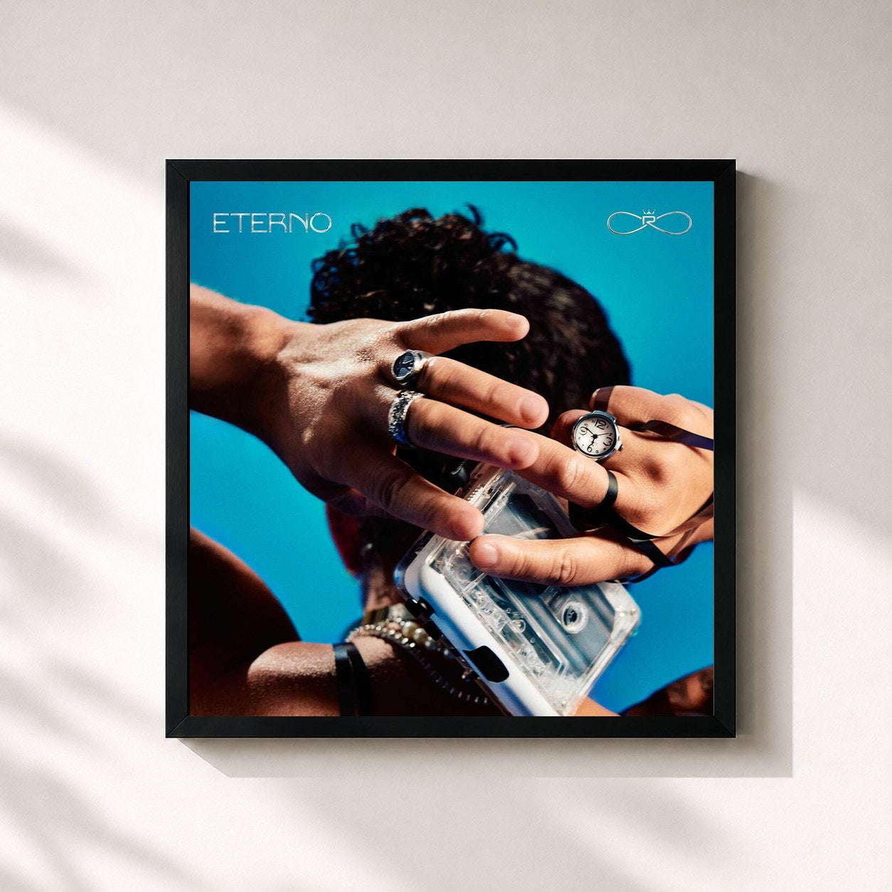 #noir Tableau carré de l'album ETERNO de Prince Royce, cadre noir 32x32 cm