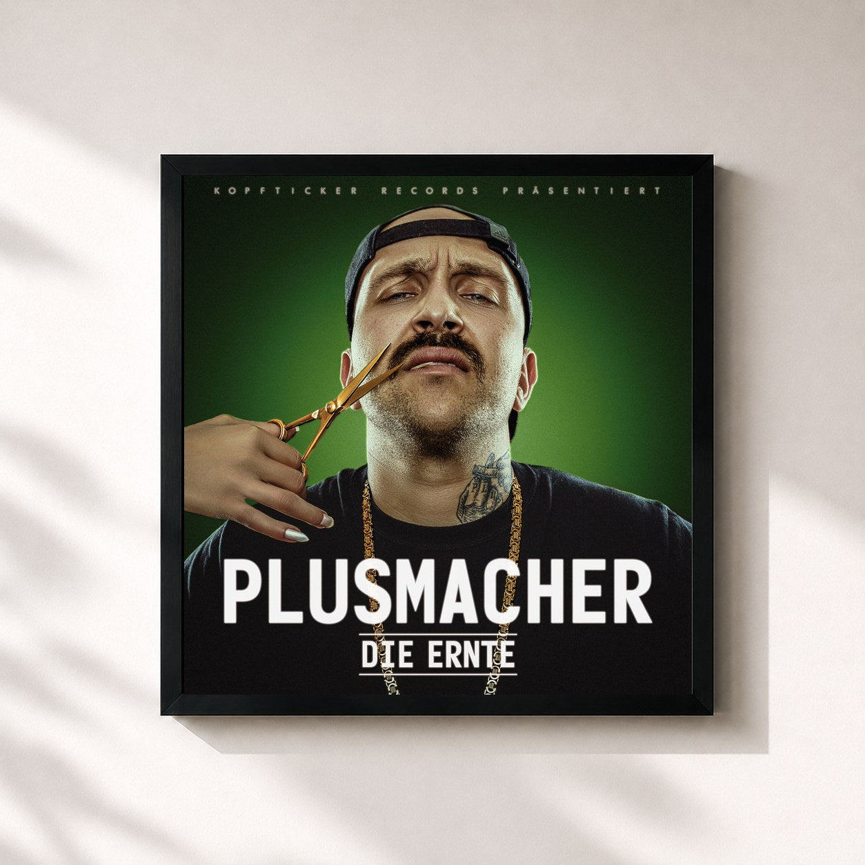 #noir Tableau carré de l'album Die Ernte de Plusmacher, cadre noir 32x32 cm