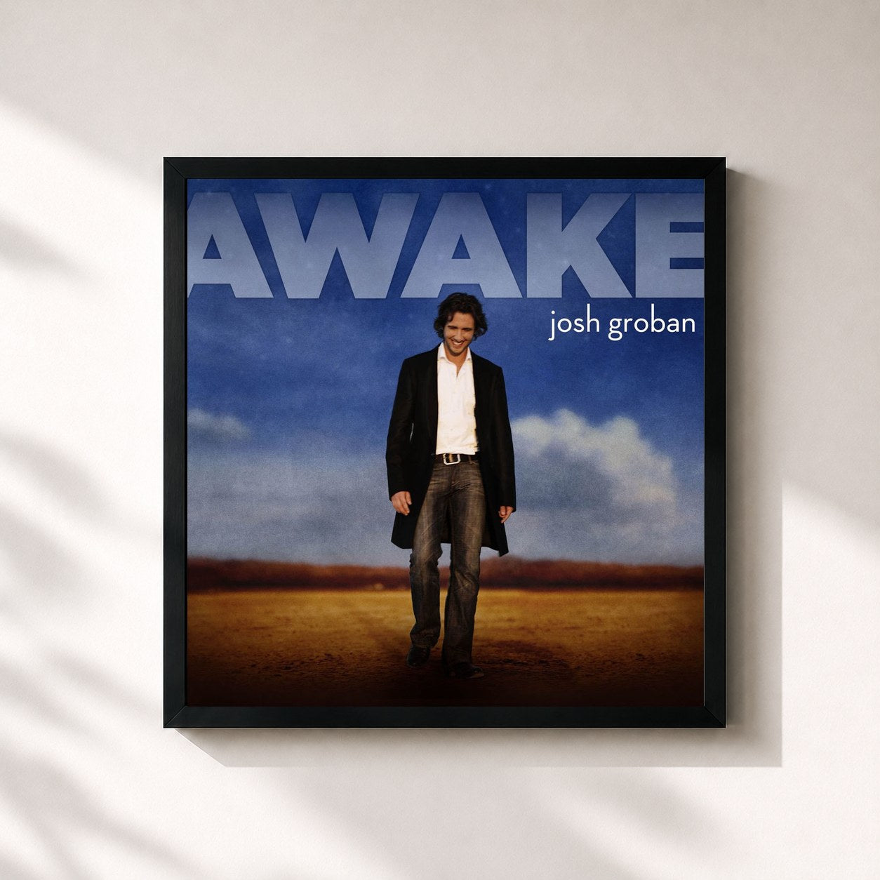 #noir Tableau carré de l'album Awake de Josh Groban, cadre noir 32x32 cm