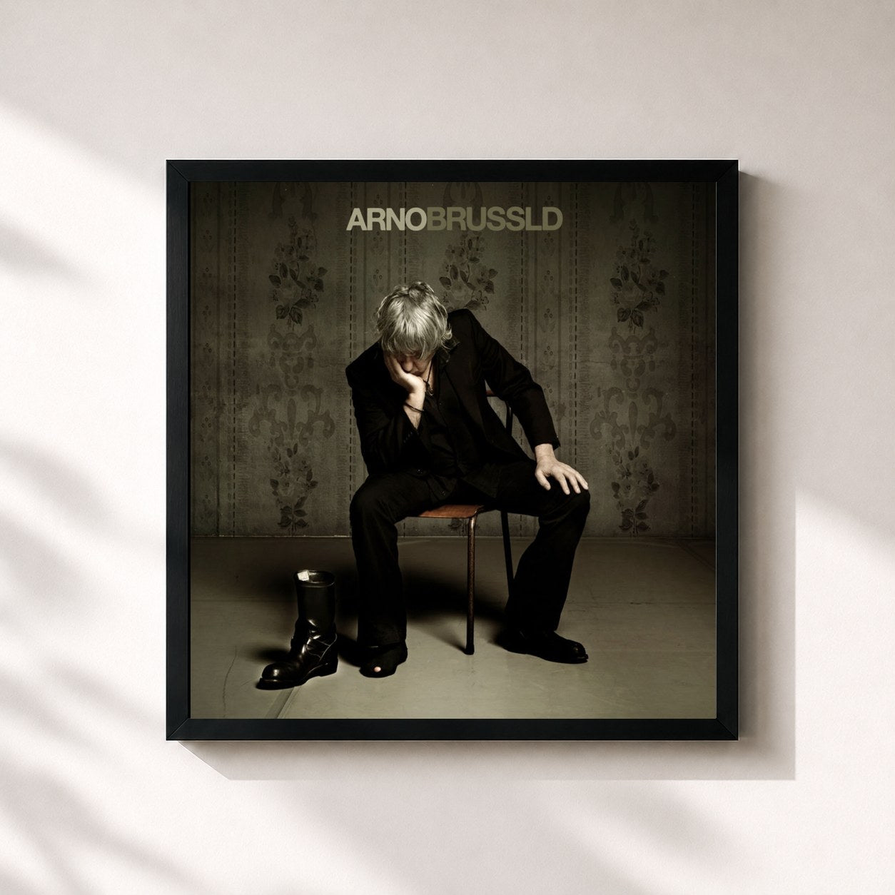 #noir Tableau carré de l'album Brussld (Bonus Track Version) de Arno, cadre noir 32x32 cm