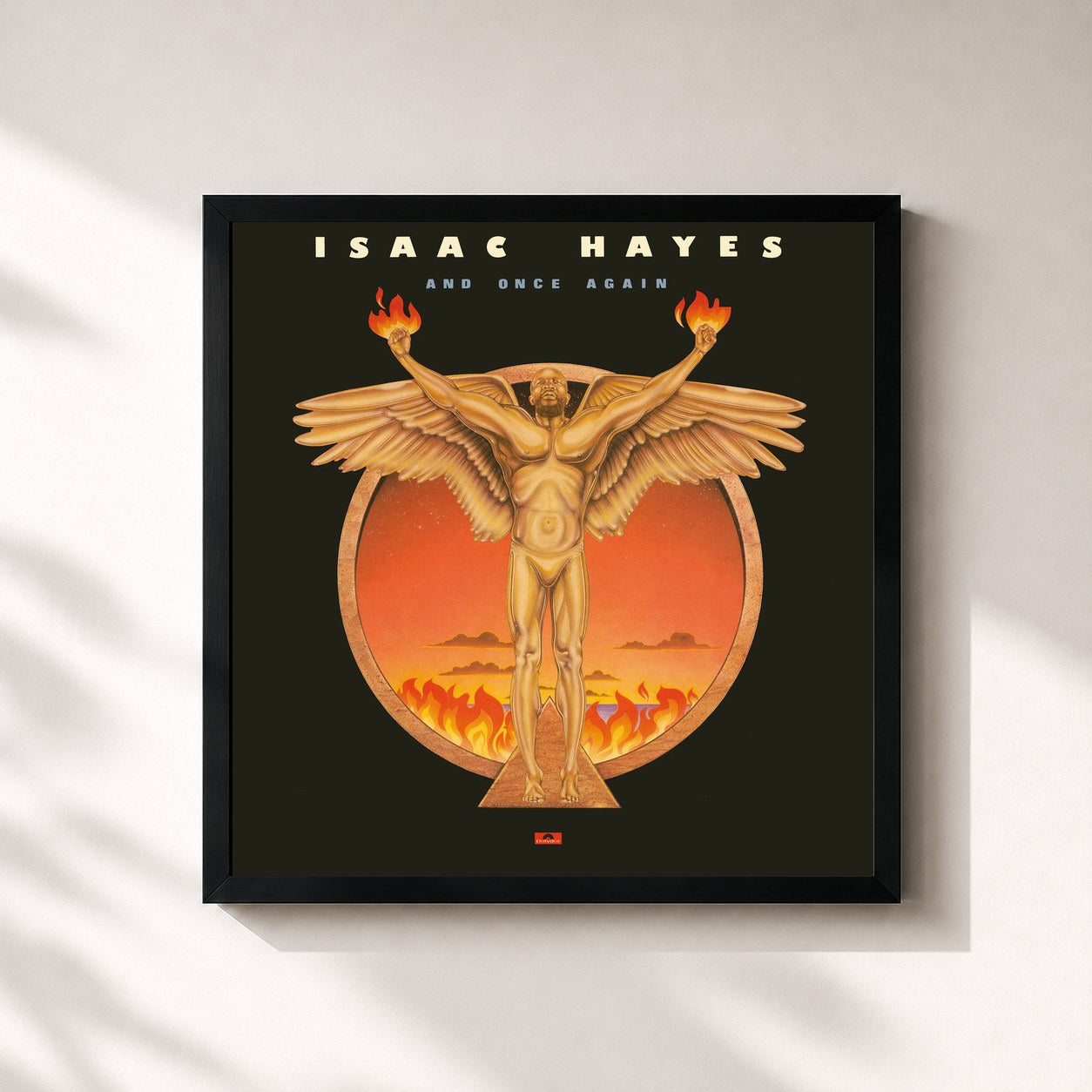 #noir Tableau carré de l'album And Once Again (Expanded Edition) de Isaac Hayes, cadre noir 32x32 cm